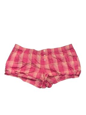 pink plaid pajama shorts